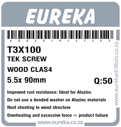 T3X100 - Tek Screw Wood Class 4 -T3X100_Label_T